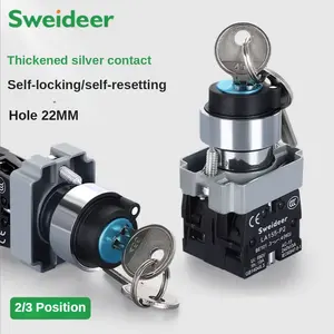 22 mm 2/3 Position Ein-/Aus-Selbstverschluss-Starttaste mit Taster Drehknopf Knopf Schalter-Selektor-Schalter für mechanische Ausstattung