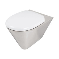 Toilette commerciale en acier inoxydable 304 à suspension murale allongée en une pièce