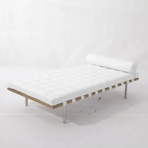 Modern soft white leather daybed