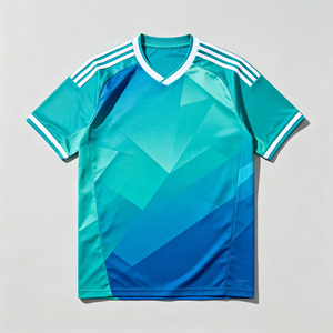 T-shirt en maille ample et court pour homme, style vintage streetwear sportif rétro américain, maillot de football/soccer personnalisé en usine - Product Image 1