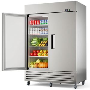 Rebirth Stainless Steel Vertical Double Door <b>Kitchen</b> Commercial Refrigerator Freezer RVE, RVF, RVD Supermarket Display Freezer S - Product Image 4