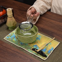 Bol à matcha en céramique, ensemble de préparation du matcha de style japonais, fouet en bambou à 100 brins, cérémonie du thé de la dynastie Song