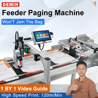 Machine de pagination automatique haute vitesse pour étiquettes de sacs et boîtes, date de production, logo, numéro de lot, avec alimentation rapide et impression jet d'encre