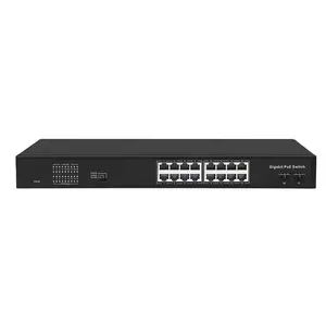 OEM/ODM AI PoE מתג עם 16 Gigabit PoE יציאות + 2 Gigabit SFP יציאות, 802.3 af/at, 300W, להאריך 250 מטר