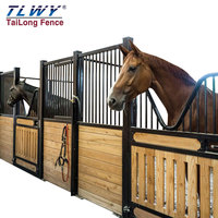 Caballo al aire libre Caja estable Metal Caballo estable Madera Puertas estables para caballos