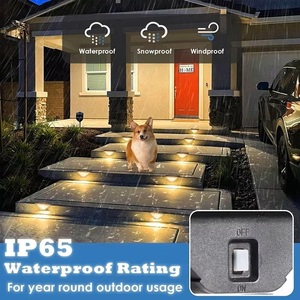 Lampe d'escalier solaire et à piles 24 LED étanche IP65 avec batterie au lithium pour éclairage extérieur de jardin, <span class=keywords><strong>terrasse</strong></span>, allée et patio - Product Image 4