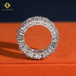 Anillo de Eternidad para Hombre con Tres Hileras de Piedras, Joyería de Lujo para Boda, Plata S925, Diamantes Cultivados en Laboratorio con Forma Redonda y Marquesa, Certificado IGI - Product Image 6