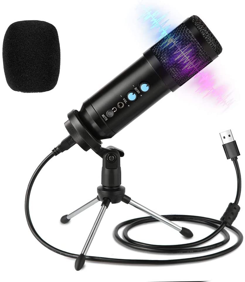 Podcast multipropósito de escritorio USB micrófono de condensador Pro para la grabación de juegos de radiodifusión reunión voz Overs y Streaming