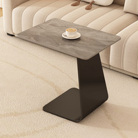 Table console en verre trempé en bambou de style européen, luxe léger, moderne, minimaliste, en forme de C, mobile, salon, meubles de maison