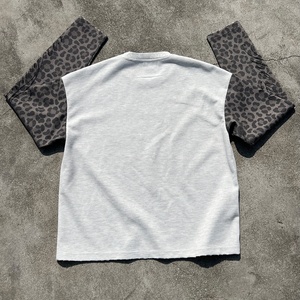 Camisetas de Alta Calidad con Cuello Redondo y Hombros Caídos, 100% Algodón, Estilo Waffle, Estampado de Leopardo Vintage, Talla Grande, Térmicas, de Manga Larga - Product Image 2