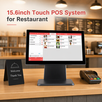 Système de point de vente tactile Windows 15,6 pouces en gros, terminal de restaurant intégré, caisse enregistreuse tout-en-un