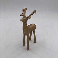 Statuette de renne classique minimaliste, personnalisée, en fer thermolaqué or/noir, écologique, pour décoration de Noël sur étagère
