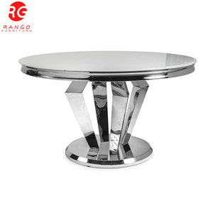 Meubles de salon <span class=keywords><strong>Arturo</strong></span> ensembles de table à manger ronde ensembles de salle à manger en marbre gris chromé table à manger et 4 chaises - Product Image 6