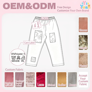 Pantalones de mezclilla suaves para niñas, pantalones largos informales con estampado floral y cintura elástica, pantalones largos informales para niñas pequeñas, uso diario - Product Image 2