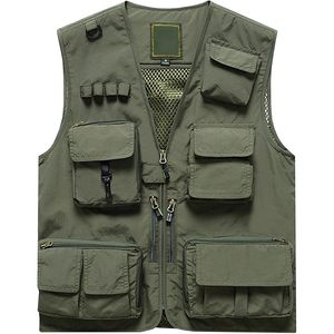FOXA Men's Multi-Pocket Outdoor <b>Utility</b> Fishing Safari Work Travel <b>Vest</b> Waterproof Polyester Hiking <b>Vest</b> - Product Image 1