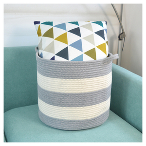Chemical Storage Baby Storage Basket Rope Premium Quality Custom Color Size Round Cotton Rope Basket Chemical Free Baby Clothing Laundry Storage Woven Basket