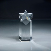 MH-JB010 Creative Star Trophy cristal clair gravé trophée étoile plaque de verre souvenirs personnalisé trophée de récompense en cristal vierge