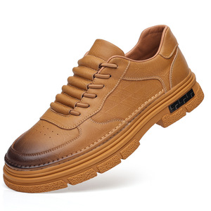 รองเท้าหนังผู้ชายพื้นหนา ส้นเตี้ย ระบายอากาศได้ดี พื้นยาง รองเท้าลำลองทรง Chunky - Product Image 5