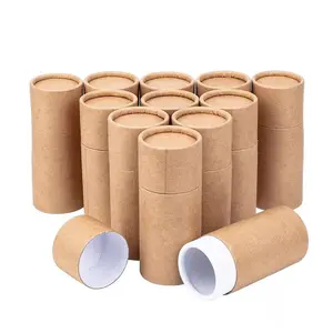Multifunctional Brown Paper Tube For Candle Perfume Cardboard Cosmetic Paper Tube Container Free Sample