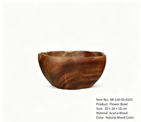 Bol à soupe en bois massif, bol décoratif pour fruits, bol à pâte en bois, bol en bois poli à la main, bol décoratif, saladier naturel