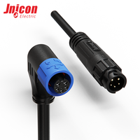 Konektor Tahan Air Hybrid Male/Female Push Lock 7A 2A M12 2+3 Pin IP67 Kabel Molded untuk Kontrol Daya dan Sinyal BMS