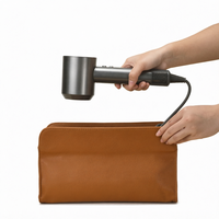 Sac de rangement pour sèche-cheveux en PU, étui de protection portable pour lisseur, idéal pour les voyages, l'hôtel et l'usage quotidien