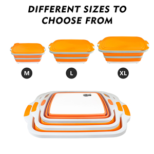 لوح تقطيع قابل للطي متعدد الوظائف بأحجام M / L / XL وسعات 8 لتر و16 لتر و30 لتر بألوان مخصصة لتحضير الوجبات والتتبيل وإعداد الطعام والشواء - Product Image 2