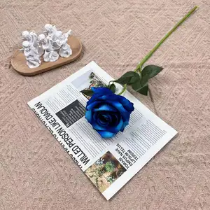 Großhandel künstliche hohe Qualität einzelne flanell rosen blume für Hochzeit Heimdekoration