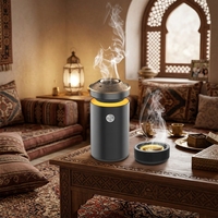 Brûleur d'encens électronique rechargeable, portable, compatible avec les voitures, brûleur de Bakhoor, brûleur de Bukhoor plaqué or, diffuseur d'arômes