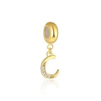 Mlluki Fashion Bijoux en Argent Sterling 925, Accessoires de Fabrication de Colliers et Boucles d'Oreilles, Pendentifs et Breloques Initiales Alphabet en Zircon Cubique