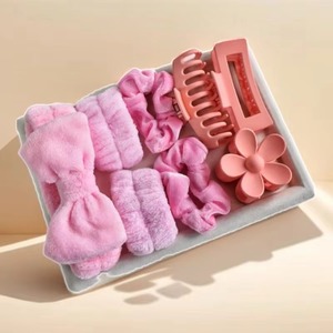 Set de 16 Piezas de Accesorios de Belleza para Spa: Pulseras para Lavado Facial y Diademas con Lazo de Franela - Product Image 5