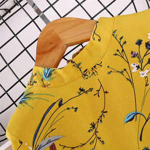 Robes de printemps pour adolescentes, imprimées de fleurs, manches longues, plissées, à volants, robe de princesse, robe pour enfants, style rétro, robe d'automne pour enfants - Product Image 4