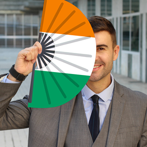 Abanicos Plegables de Bambú con la Bandera de Costa de Marfil al por Mayor, Abanico de Mano para Carnaval, Boda, Festival, Fiesta, Agencia de Viajes - Product Image 3