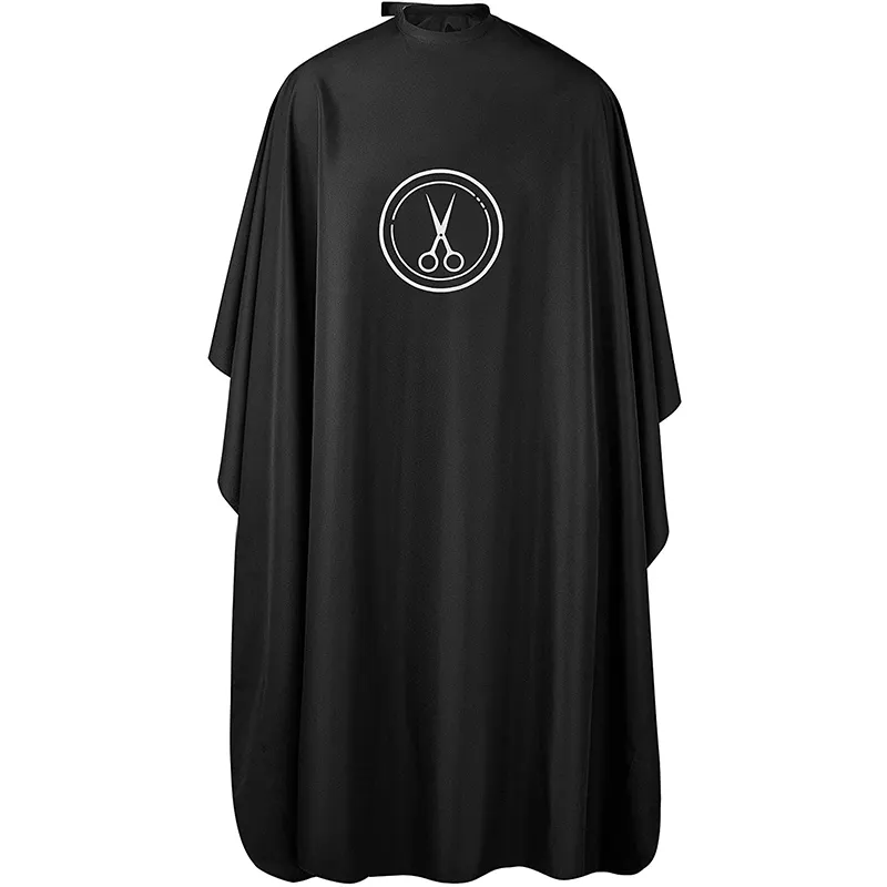 Custom Logo Waterproof Polyester Hairdressing Cape Apron Baber Salon Hair Cutting Cape with Snap Closure