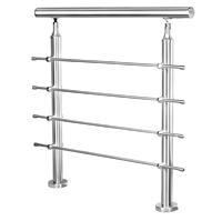 Rampe d'escalier au sol en acier inoxydable au design moderne, hauteur réglable, garantie 5 ans pour usage extérieur, fabriquée en Chine