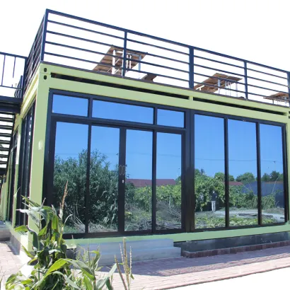 Contenedor de pared de vidrio para casas prefabricadas, Modular, movible, de dos niveles, personalizado, 20 pies, 40 pies
