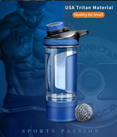 Bouteille d'eau de sport avec couvercle rabattable anti-fuite et serrure de sécurité Bouteille d'eau en plastique écologique sans BPA bouteille shaker 17oz