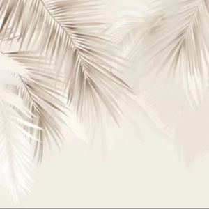 Papel Tapiz de PVC con Diseño de Hojas de Palma Beige Estilo Bohemio, Mural Personalizado en Tonos Tierra Neutros para Decoración de Paredes de Dormitorios y Salas de Estar, Fácil de Instalar - Product Image 1