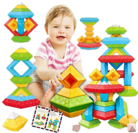 Jeu de blocs pyramidaux magiques multifonctionnels éducatifs pour l'assemblage, jouets stimulants pour l'esprit, en PVC, pour les 0-14 ans