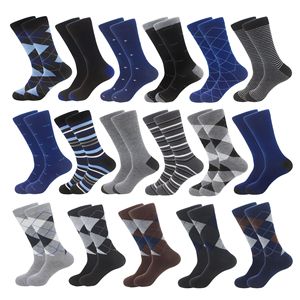 Automne et <span class=keywords><strong>hiver</strong></span> classique diamant vérifier conception britannique bas grande taille hommes coton affaires chaussettes pour hommes - Product Image 1