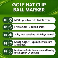 Clip magnétique pour chapeau de golf avec motif de cocotier, marqueur de balle de golf pour accessoires de golf, cadeau de golf personnalisable