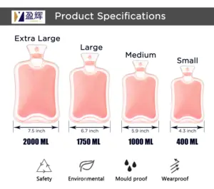 Großhandel Gummi Warmwasser-Befüllung Warmwasserflasche 2000 ml Warmwasserbeutel mit weichem Plüschdeckel Blütenbezug