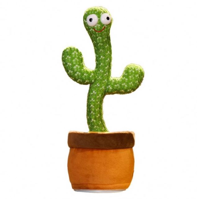 Green Plush Twisting Music Song Dancing Cactus Recording Toy Unisex 23x12x12cm 230g Ages 2-7 Hot Sell