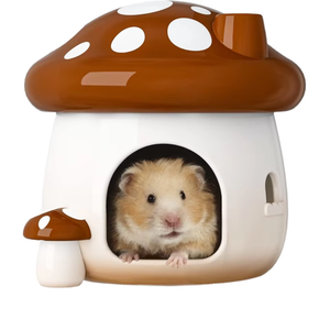 Large Ceramic Floral Hide <strong>House</strong> for Hamsters Chinchillas Guinea Pigs <strong>Rabbits</strong> Indoor and Outdoor Living Space Hutch Supplies - Product Image 2