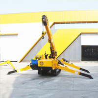 Mini-grue hydraulique mobile haute flexibilité pour travaux de levage d'équipements lourds en centrale électrique, grue araignée