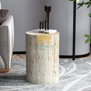 Mesa auxiliar de acento con Incrustaciones de nácar hechas a mano con patrón para sala de estar, decoración de lujo, Exportación OEM, diseño personalizado - Product Image 5