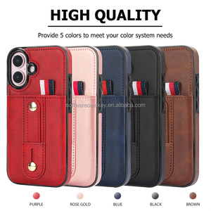 جراب مسند مخفي بتصميم حاصل على براءة اختراع لهاتف iPhone 16 16Plus غطاء حزام جلدي حلقة للصدمات لهاتف iPhone 16 Pro Max - Product Image 6