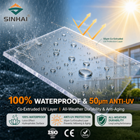 Plaque de polycarbonate transparente résistante aux intempéries 4x8 pieds, panneau de toiture en plastique PC compact et plat, plaque de polycarbonate solide