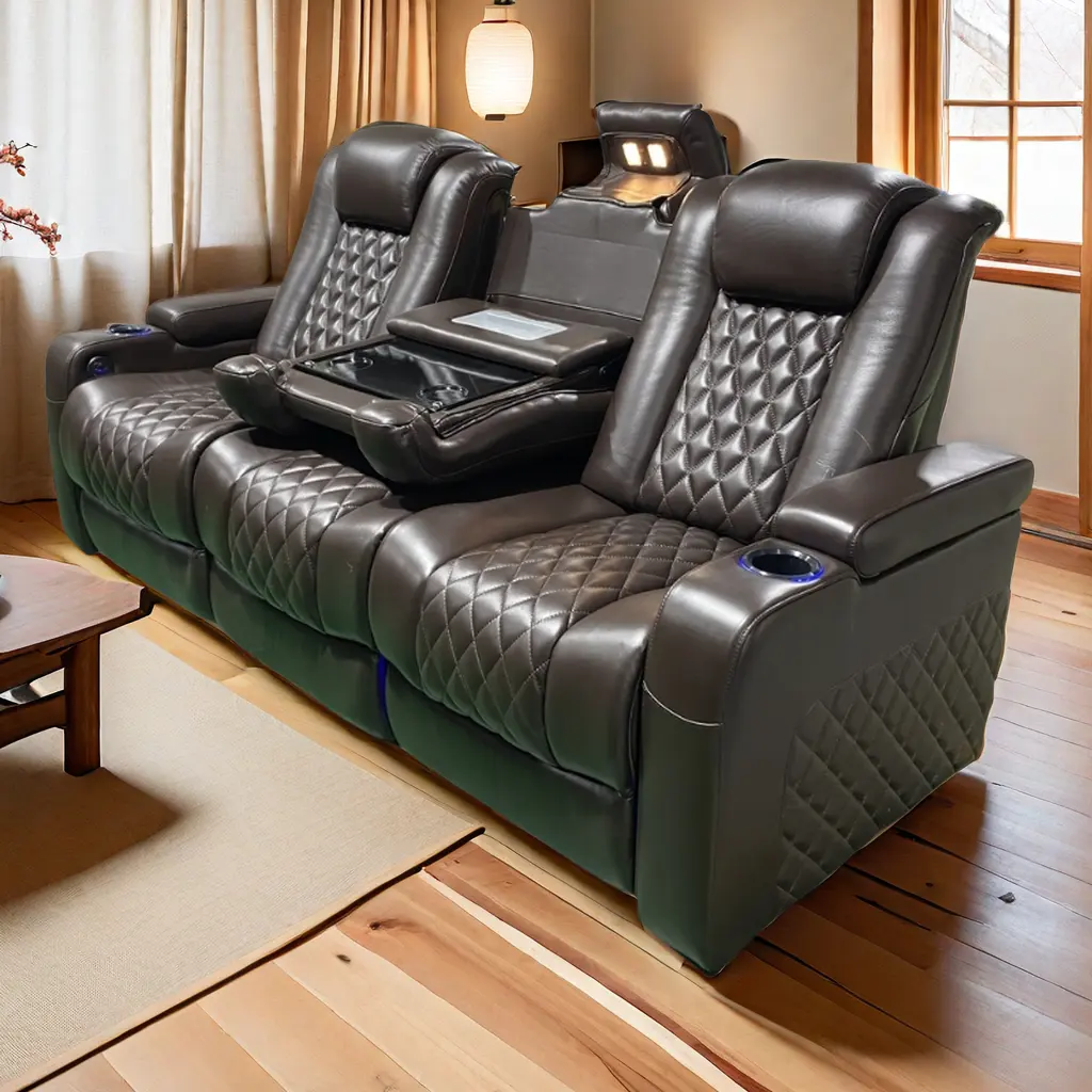 Sıcak satış fonksiyonel ev film sandalyeler hakiki deri tiyatro oturma elektrikli sinema kanepe tiyatro Recliner masaj koltuğu