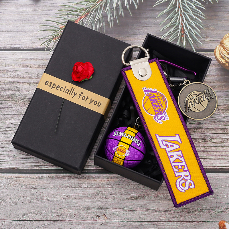 Lakers ball-shape fabric purple hanging gift box